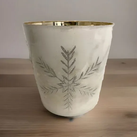 Pottery barn beautiful glitter snowflake votive candleholder, Large 6” Height