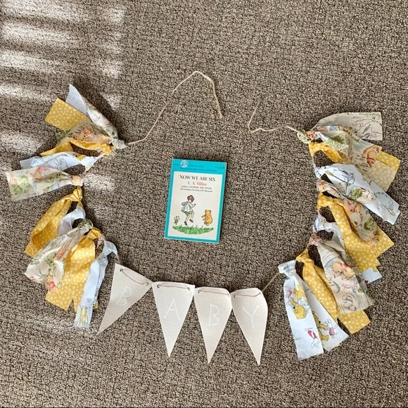 Winnie The Pooh Book and Hand Made “BABY” Bunting