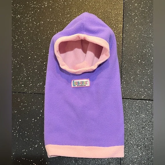 Fleece Hood Balaclava small purple & pink Long Neck Hoodie Hood