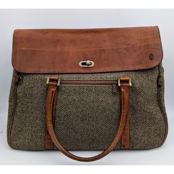 Vintage Hartmann Tweed Leather Briefcase Satchel USA 16