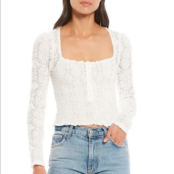 Free People Cream Top
