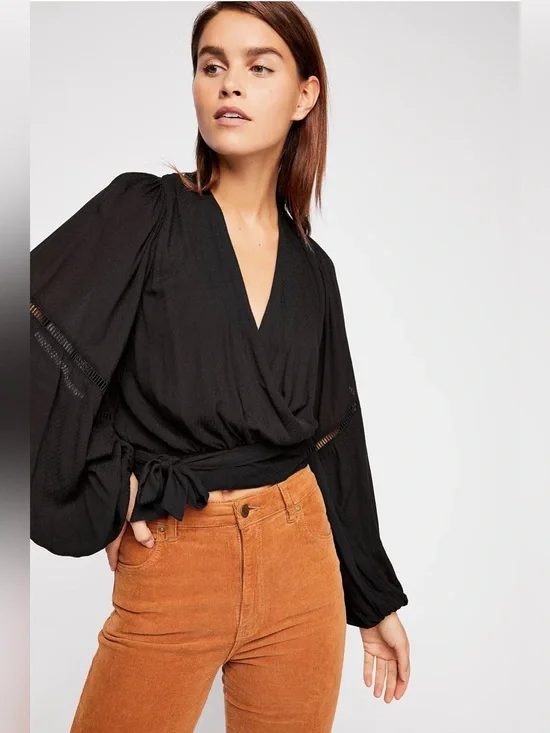 Free People Dream Girl Wrap Top