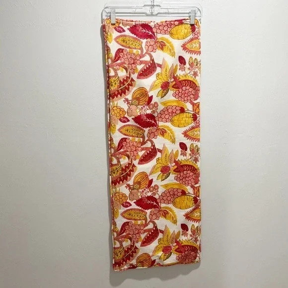 POTTERY BARN Ivory Orange Paisley Cotton Linen Blend Pillow Cover Sham 14” X 36”