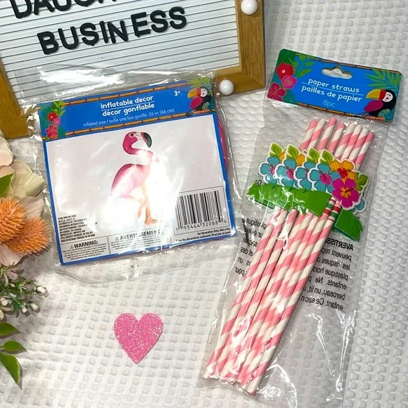 Pink Flamingo Bundle Tropical Fun Décor Luau Party Decorations (New)