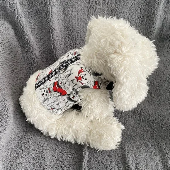 NEW- SMALL FLANNEL DOG HARNESS - handmade