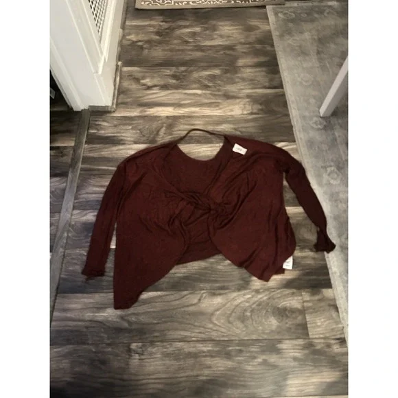 We The Free People Sweater‎ Shirt Womens XS Burgundy 601 Free People