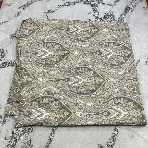 Pottery Barn Full Queen Duvet Cover Paisley Medallion Gray Taupe Neutral