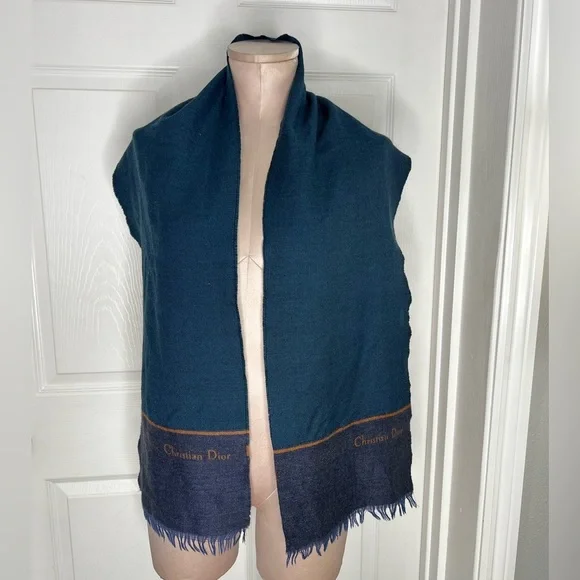 Christian Dior Wool Blue Women’s Scarf