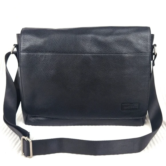 Blackbook Pebble Leather Briefcase Work Bag Adjustable Strap‎ Office Business