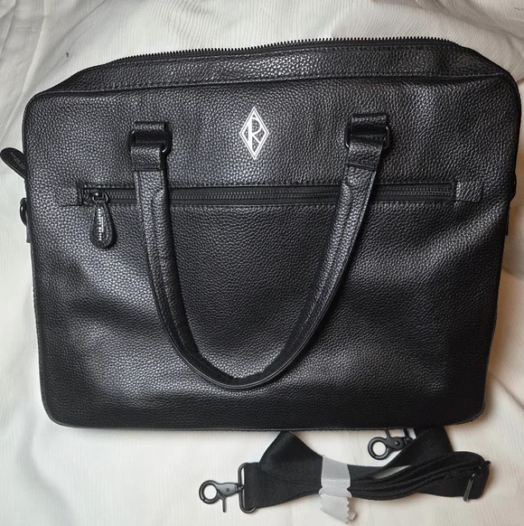 RALPH LAUREN fragances Black Leather Men's Bag.