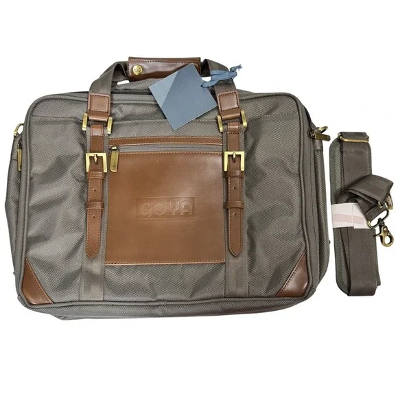 Cutter & Buck Unisex Laptop Messenger Bag Briefcase Brown Tan 16