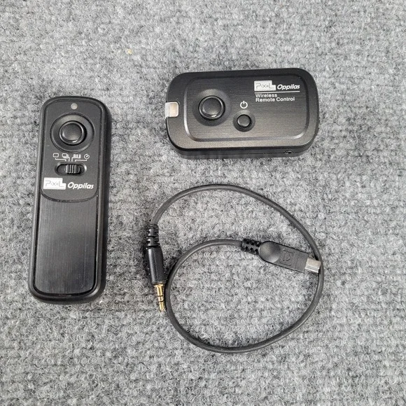 PIXEL Oppilas Wireless Shutter Release Remote Control Set Black DSLR Camera