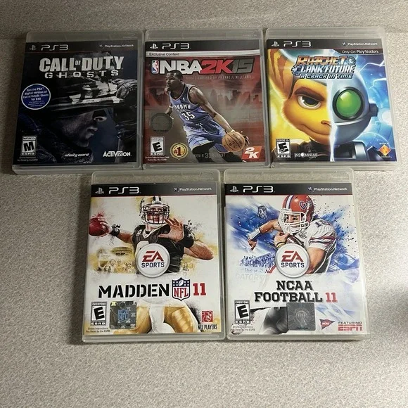 Lot Of 5 PlayStation PS3 Call Of Duty Ghosts, Sports ,‎ Ratchet & Clank