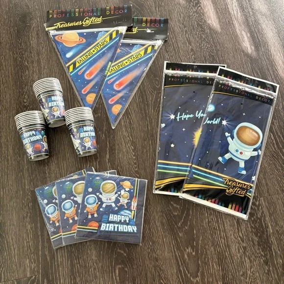 Outer Space Astronaut Rocket Birthday Themed Party Supplies