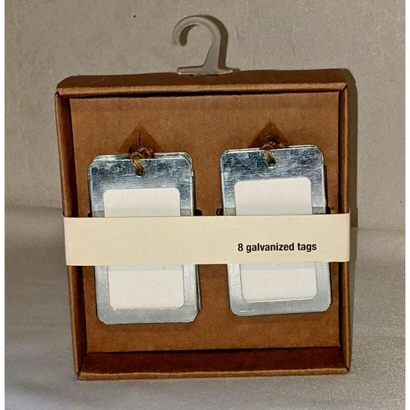 8 pc Galvanized Tags Gift Personalize Storage Christmas Labels
