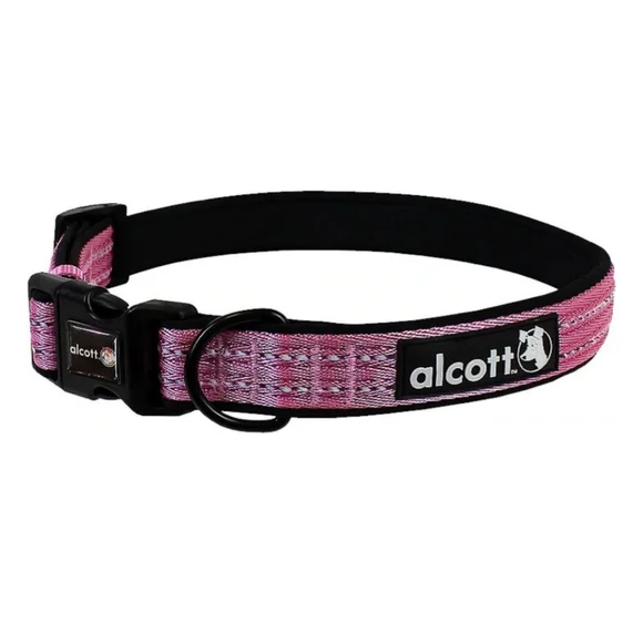 PINK LARGE REFLECTIVE DOG COLLAR