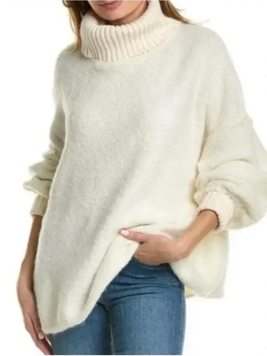 Free People Milo Turtleneck Tunic in White