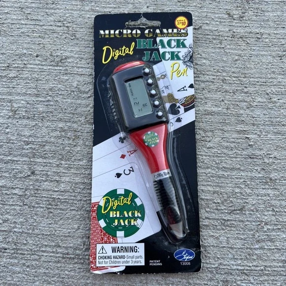 Digital Black Jack Pen Micro Games Poker Games‎ Casino Black Jack Red NIP