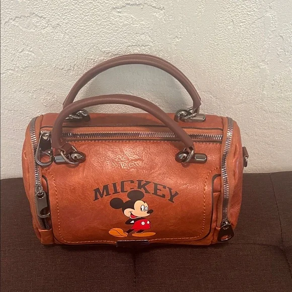 #1637* Unisex’s Mickey Leather-Style Brown Top-Handle