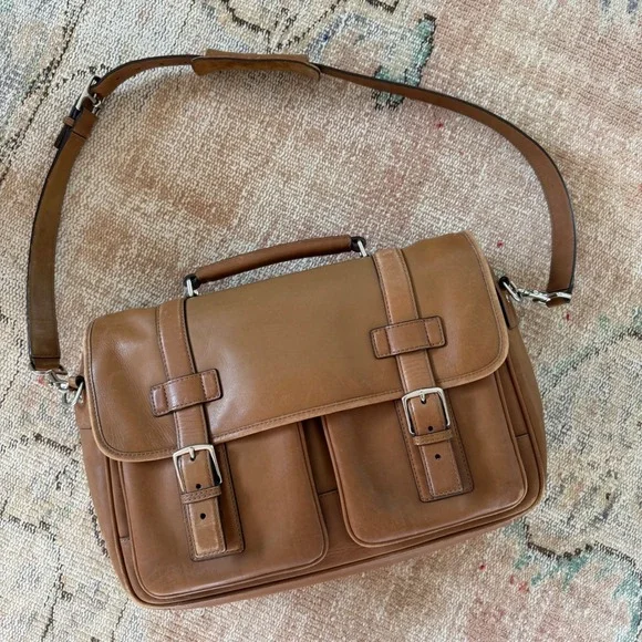 Coach Thompson Briefcase Vintage Brown Leather Messenger Bag
