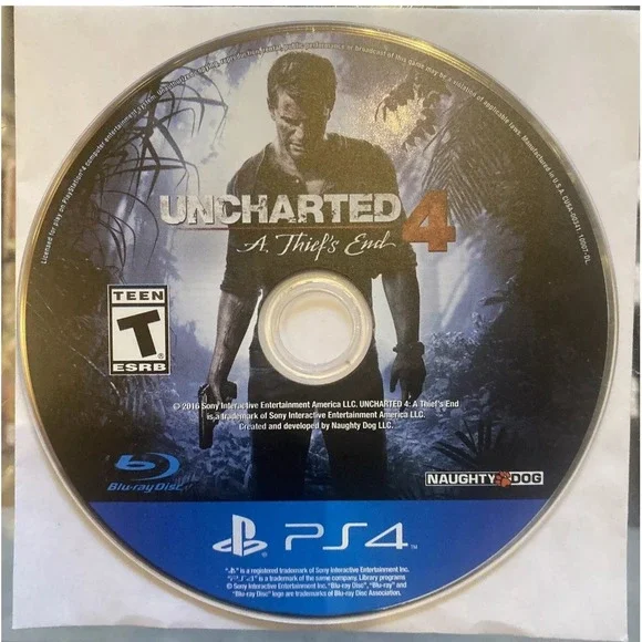 Uncharted 4:‎ A Thief's End PS4 PlayStation 4 Game • Disc Only