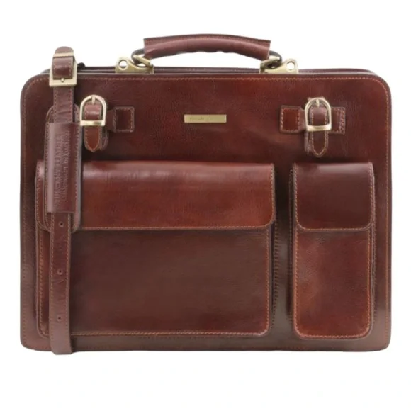 Tuscany Leather Brown Venezia Briefcase Bag