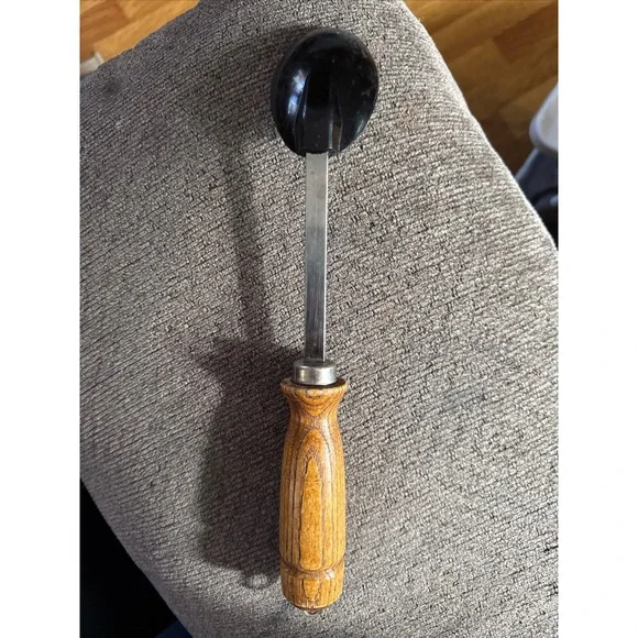 Bonny USA Vintage Black Spoon Ladle with Wooden‎ Handle Kitchen Utensil
