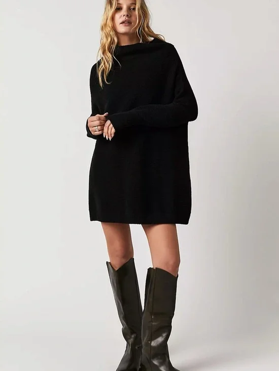 Free People Ottoman Slouchy Tunic in Black