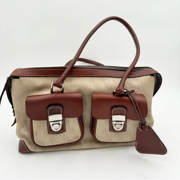 SALE Vintage DOONEY & BOURKE Double Pocket Signature Satchel