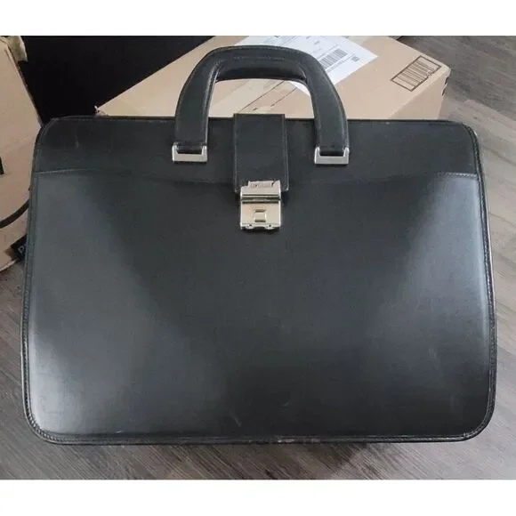 Hartmann Briefcase Belting‎ Leather Black Doctors Lawyers Case Travel Bag