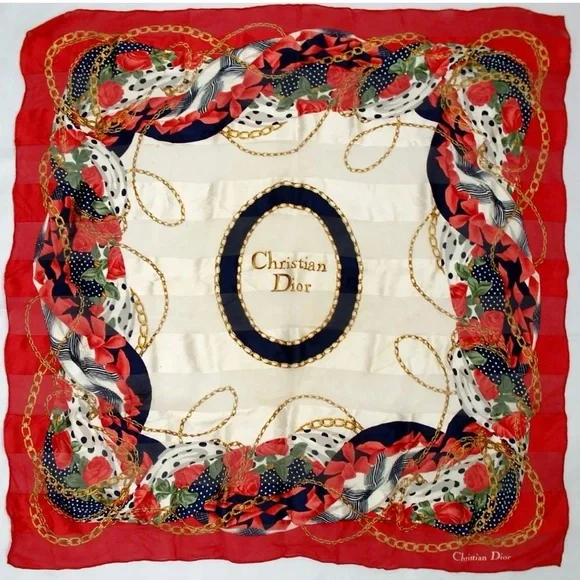 DIOR Flower Chain Motif Silk Scarf 😍