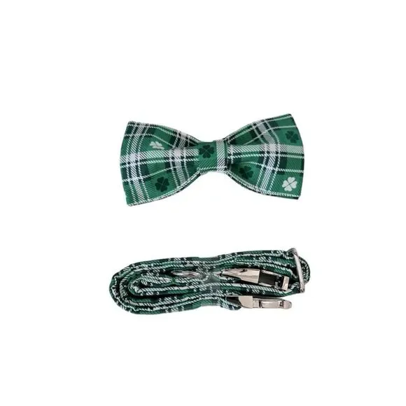 Lionet Paws Dog Bow Tie Adjustable Collar Green NWT