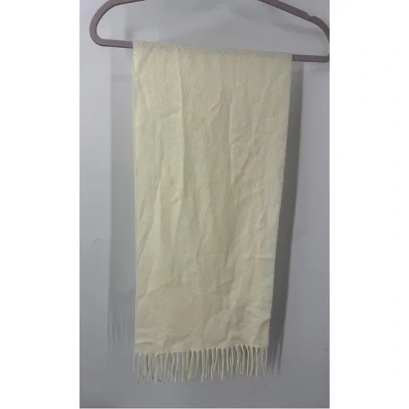 Christian Dior monsieur cashmaire vintage made in Japan, cream fringe scarf OS
