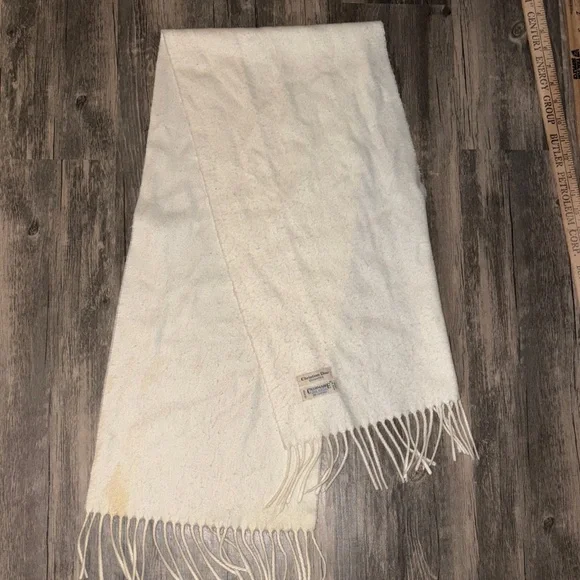 Vintage 100% cashmere Christian Dior scarf 12 x 48