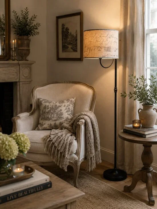 Pottery Barn Postcard Themed Lamp Shade