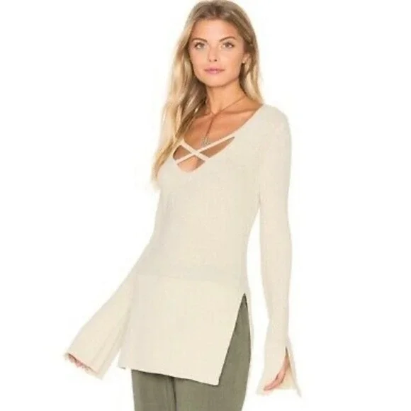 Free People crisscross v neck‎ sweater