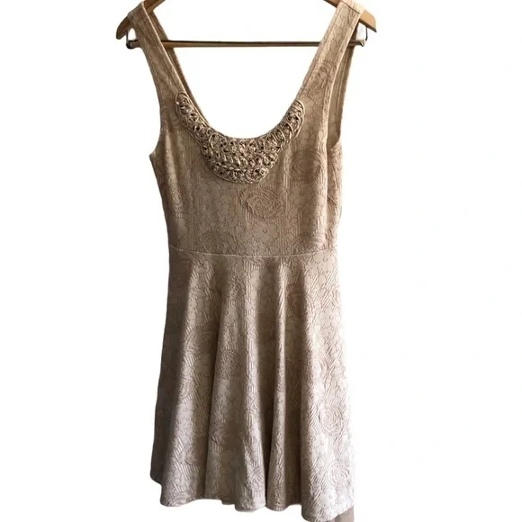 Free People beaded tulle rose floral print dress