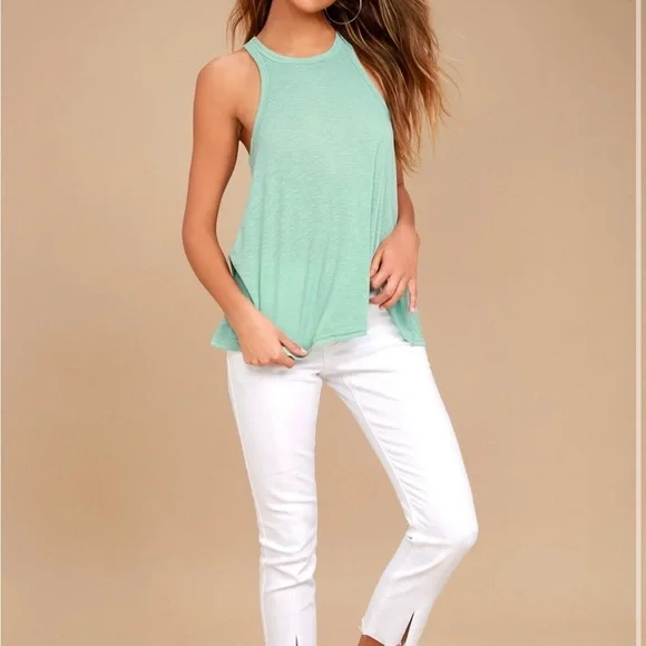 Free People Light Blue Sleeveless Top