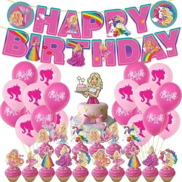 Barbie Birthday Decoration Set - 38 Pieces