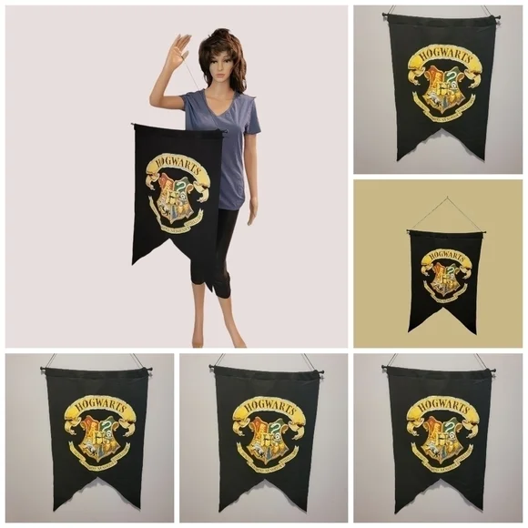 NWT 5 Harry Potter Hogwarts School Banner Flags Party Decor 20X30