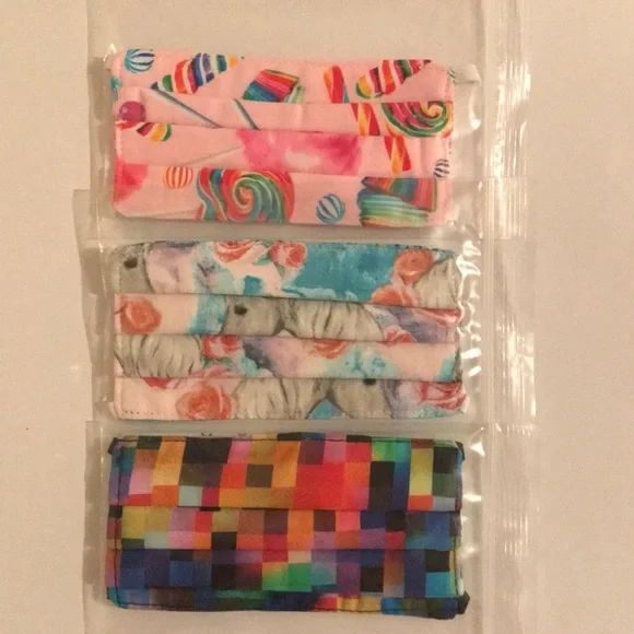 📚PACK of 3 USA GIRLS KIDS Masks
