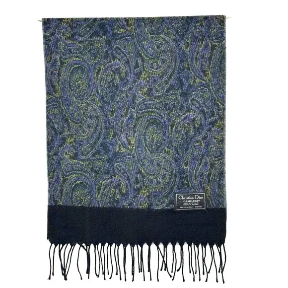 Christian Dior Cashluxe‎ black/purple paisley scarf