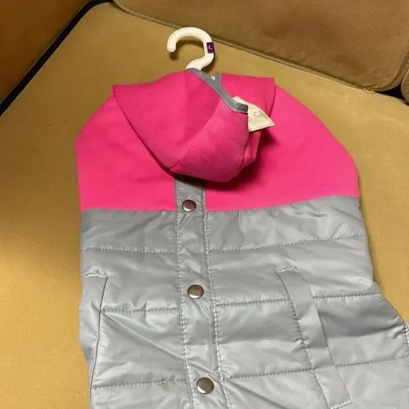 Pink and gray rain jacket