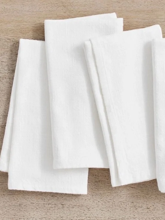 Brand new never used Pottery Barn Dinner Napkins white set of 8