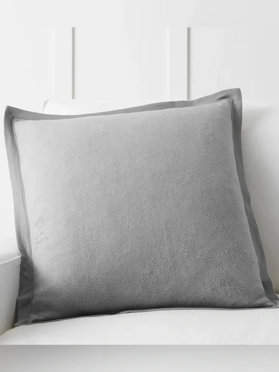 Pottery Barn Cozy Fleece Pillow Cover - Heathered Grey