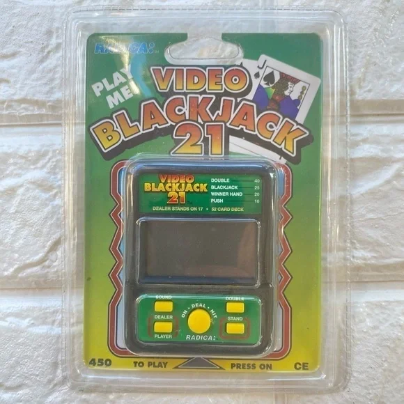 Vintage Radica Blackjack 21 Pocket Handheld Electronic Video Game Model 450