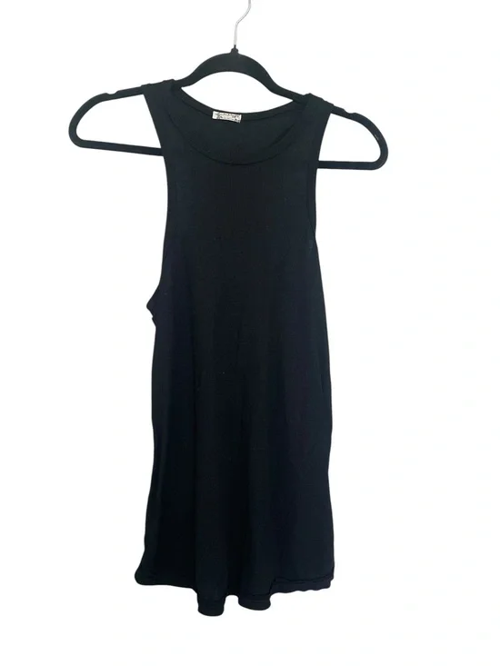 Free People Black Ribbed Scoop Neck Tank