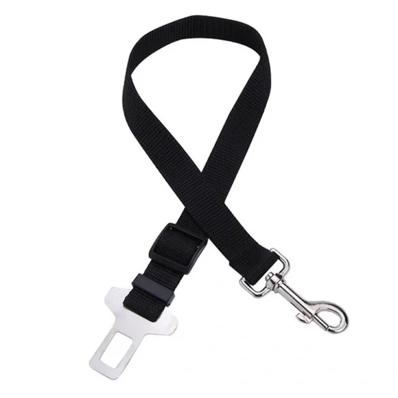 New Pet Dog Seatbelt Restraint Medium Leash Car Safety Black Silver Removable NW