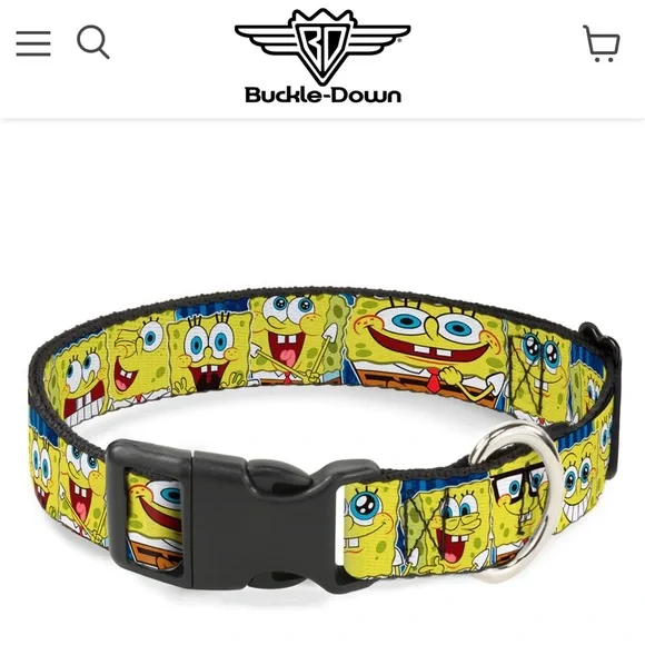 2/$20 NEW NICKELODEON Dog Collar SPONGEBOB SQUAREPANTS LARGE 15”-26” Neck Size