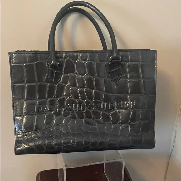 Jean Paul Gaultier Crocodile Embossed Briefcase
